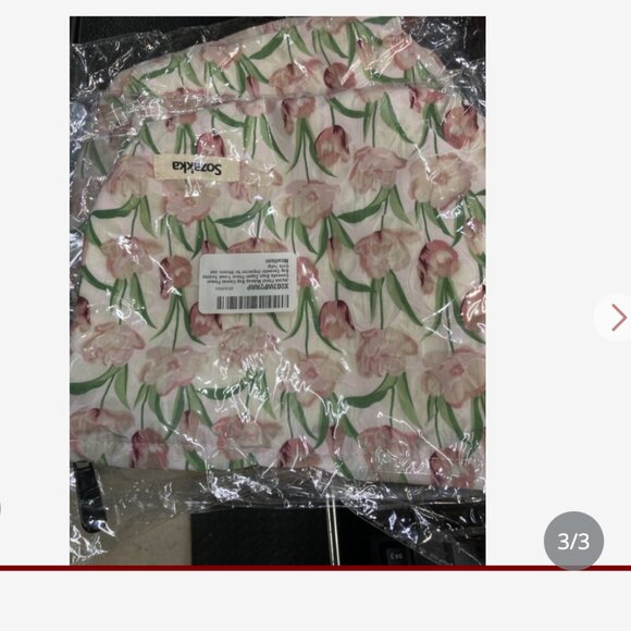 Floral Makeup Pouch Makeup Bag 3 PACK TULIP PATTERN NEW IN PACKAGE - Picture 3 of 3